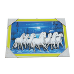7 Running Vastu Shastr White Horse Photo Frame - 9 × 13 Inches | For Home Decor And Gifts
