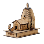 HaridwarDivine Wood Shree Kedarnath with Nandi Bull Temple 3D Model - 6 × 4 Inches | For Home Decor | Pooja Temple And Gifts