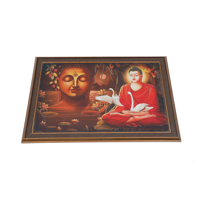 Lord Buddha JiPhoto Frame - 14 × 20 Inches | For Pooja Temple | Home Decor And Gifts