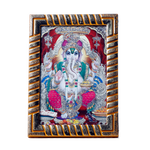 Lord Ganesha Is Sitting On The Throne Photo Frame - 5 × 3 Inches | For Pooja Temple And Home Decor