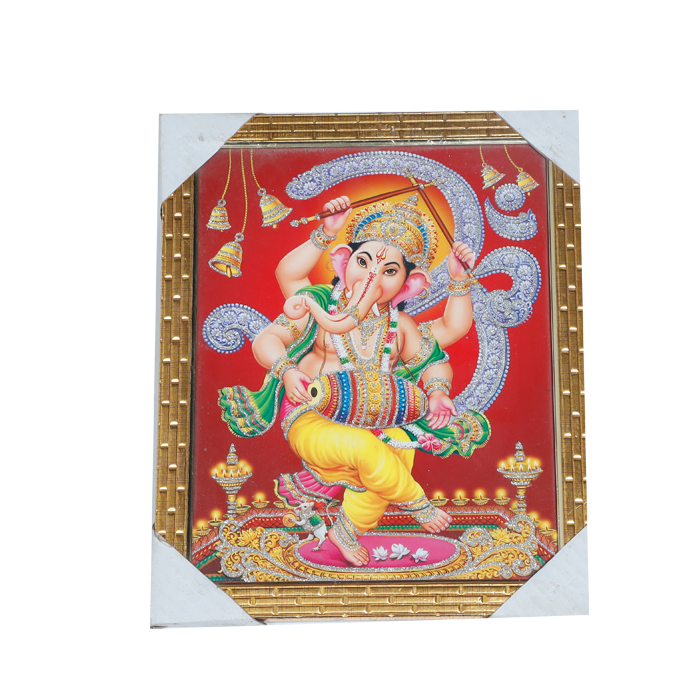 Lord Ganesha Photo Frame - 12 × 10 Inches | For Pooja Temple | Home Decor And Gifts