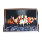 7 Running Vastu Shastr White Horse Photo Frame - 22 × 30 Inches | For Home Decor And Gifts