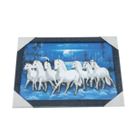 7 Running Vastu Shastr White Horse Photo Frame - 13 × 10 Inches | For Home Decor And Gifts