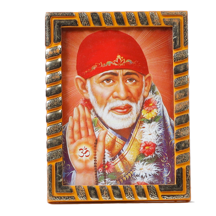 Shree Sai Baba Photo Frame - 5 × 3 Inches | For Pooja Temple And Home Decor