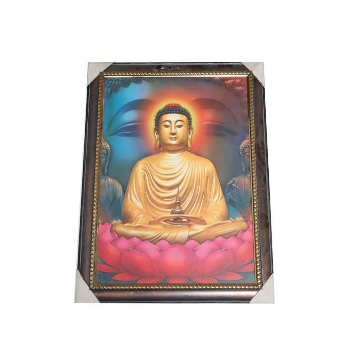 Lord Buddha Ji Photo Frame - 31 × 23 Inches | For Pooja Temple | Home Decor And Gifts