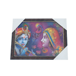 Lord Krishan And Goddess Radha Photo Frame - 13 × 10 Inches | For Pooja Temple | Home Decor And Gifts