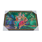 Goddess Radha And Lord Krishan Photo Frame - 20 × 13 Inches | For Pooja Temple | Home Decor And Gifts