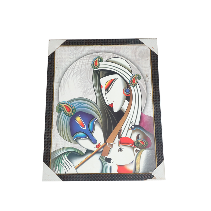 Lord Krishan And Goddess Radha Photo Frame - 26 × 20 Inches | For Pooja Temple | Home Decor And Gifts