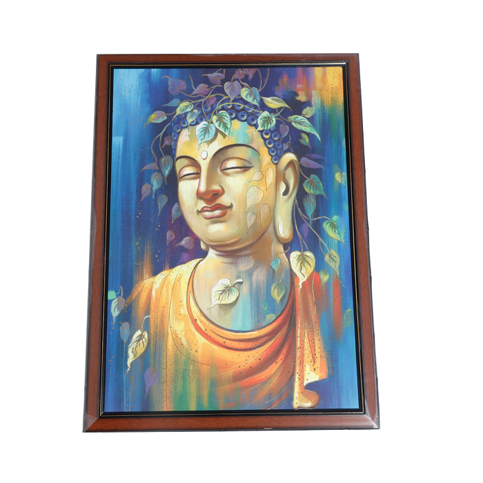 Lord Buddha Ji Photo Frame - 30 × 22 Inches | For Pooja Temple | Home Decor And Gifts
