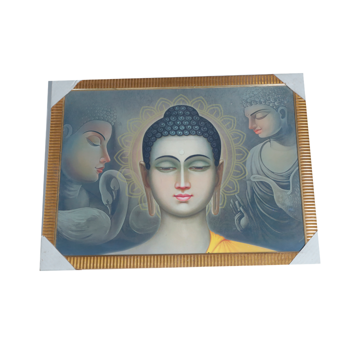 Lord Buddha Ji Photo Frame - 26 × 20 Inches | For Pooja Temple | Home Decor And Gifts