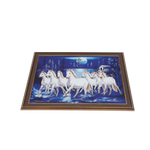 7 Running Vastu Shastr White Horse Photo Frame - 14 × 20 Inches | For Home Decor And Gifts