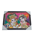 Goddess Radha And Lord Krishan Photo Frame - 9 x 13 Inches | For Pooja Temple | Home Decor And Gifts