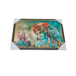 Goddess Radha And Lord Krishan Photo Frame - 20 × 13 Inches | For Pooja Temple | Home Decor And Gifts
