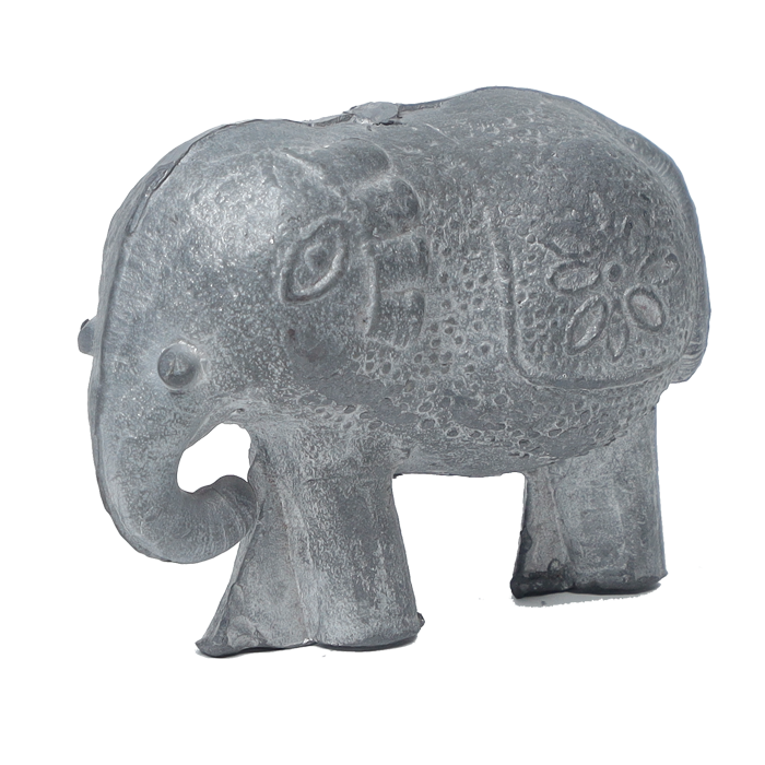Brass Dhokra Elephant Statue With Carved Jali Design - 2.5 × 3Inches