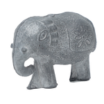 Brass Dhokra Elephant Statue With Carved Jali Design - 2.5 × 3Inches