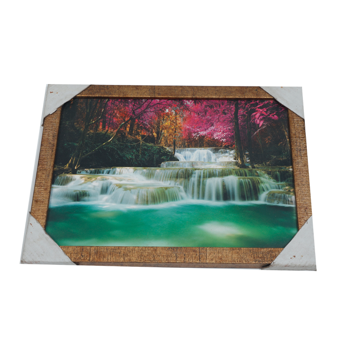 Forest Waterfall Pink Tree Beauty Photo Frame - 9 × 13 Inches | For Home Decor And Gifts