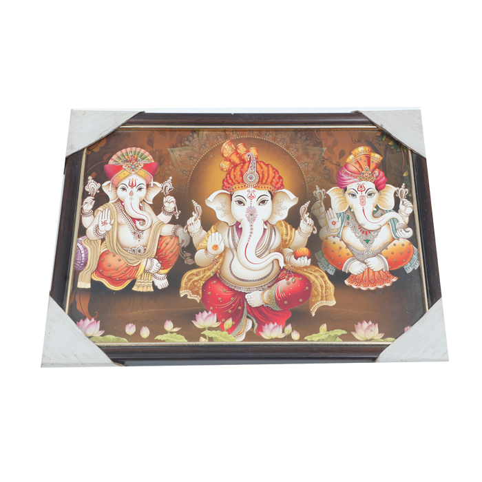Lord Ganesha Photo Frame - 9 x 13 Inches | For Pooja Temple | Home Decor And Gifts