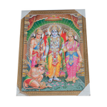 Lord Ram Darbar With Ram, Laxman, Sita And Hanuman Photo Frame - 26 × 20 Inches | For Pooja Temple | Home Decor And GIfts