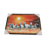 7 Running Vastu Shastr White Horse Photo Frame - 20 × 13 Inches | For Home Decor And Gifts