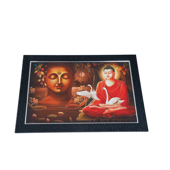 Lord Buddha Ji Photo Frame - 14 × 20 Inches | For Pooja Temole | Home Decor And Gifts