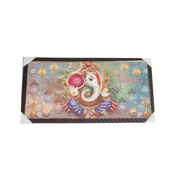 Lord Ganesha Photo Frame - 13 × 25 Inches | For Pooja Temple | Home Decor And Gifts