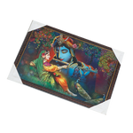 Goddess Radha And Lord Krishan Photo Frame - 13 × 19 Inches | For Pooja Temple | Home Decor And Gifts