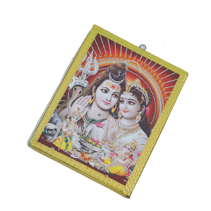 Lord Shiva Family Photo Frame - 7 × 5 Inches | For Pooja Temple | Home Decor And Gifts