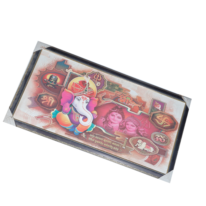 Lord Ganesha Photo Frame - 20 × 40 Inches | For Pooja Temple | Home Decor And Gifts