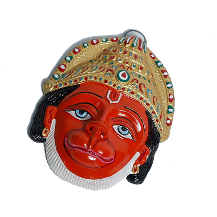 Hanuman Face Mask Metal | Wall Hanging - 6 × 5 Inches | For Pooja Temple And Home Decor
