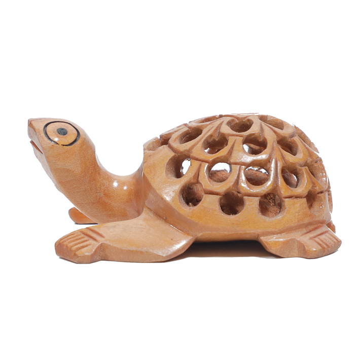 Wooden Tortoise - 3 × 1.5 Inches