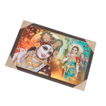 Goddess Radha And Lord Krishan Photo Frame - 19 × 13 Inches | For Pooja Temple | Home Decor And Gifts