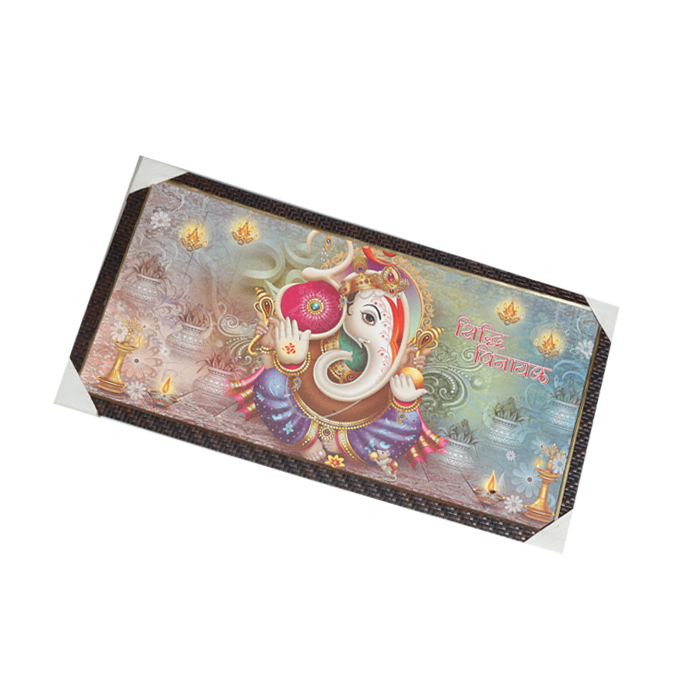 Lord Ganesha Photo Frame - 13 × 25 Inches | For Pooja Temple | Home Decor And Gifts