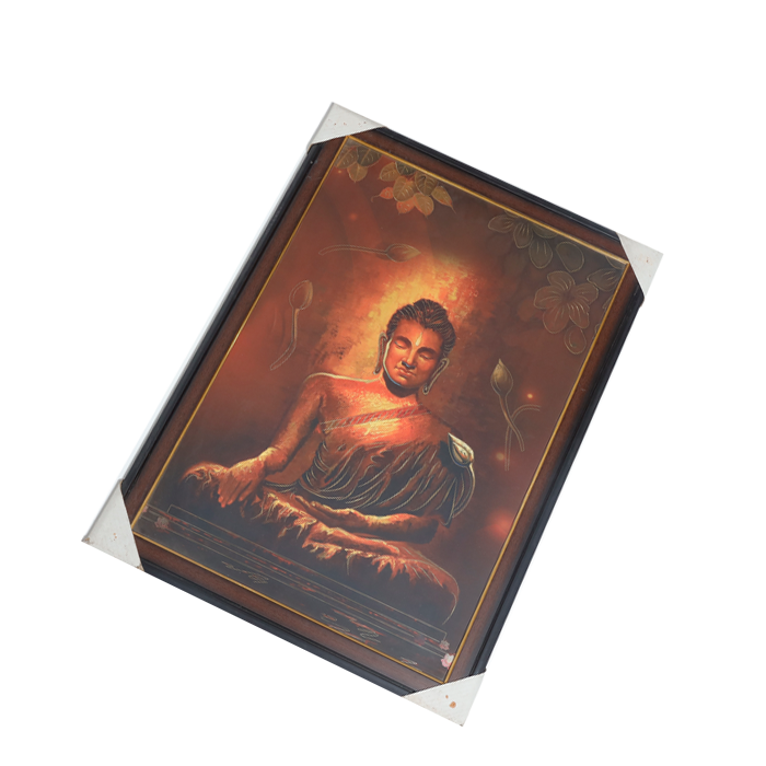Lord Buddha ji Photo Frame - 30 × 23 Inches | For Pooja Temple | Home Decor And Gifts