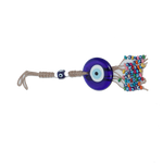 Glass Blue Evil Eye Hanger - 14 × 3 Inches