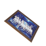 7 Running Vastu Shastr White Horse Photo Frame - 14 × 20 Inches | For Home Decor And Gifts