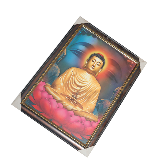Lord Buddha Ji Photo Frame - 31 × 23 Inches | For Pooja Temple | Home Decor And Gifts