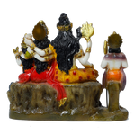 Lord Shiva And Parvati Family Marble Dust Murti Idol - 8 × 7 Inches | For Pooja Temple And Home Decor