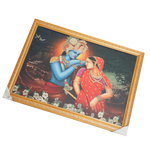 Lord Krishan And Goddess Radha Photo Frame - 26 × 20 Inches | For Pooja Temple | Home Decor And Gifts