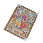 Lord Ram Darbar With Ram, Laxman, Sita And Hanuman Photo Frame - 26 × 20 Inches | For Pooja Temple | Home Decor And GIfts