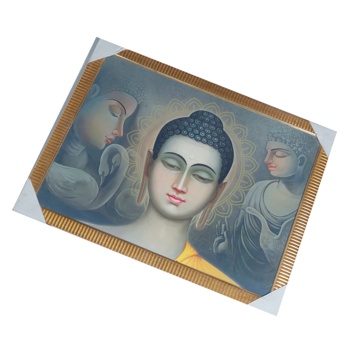 Lord Buddha Ji Photo Frame - 26 × 20 Inches | For Pooja Temple | Home Decor And Gifts