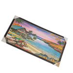 Living Room House on Riverside With Boats and Flowers Nature Scenery Photo Frame - 26 × 14 Inches | For Home Decor And Gifts