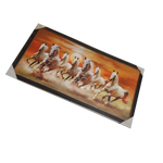 7 Running Vastu Shastr White Horse Photo Frame - 26 × 14 Inches | For Home Decor And Gifts