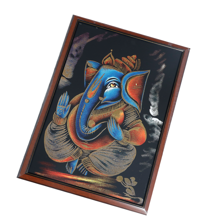 Lord Ganesha Photo Frame - 30 × 22 Inches | For Pooja Temple | Home Decor And Gifts