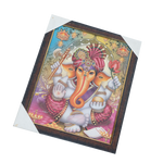 Lord Ganesha Photo Frame - 13 × 10 Inches | For Pooja Temple | Home Decor And Gifts