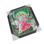 Goddess Radha And Lord Krishan Are Swinging Together Photo Frame - 9 × 13 Inches | For Pooja Temple | Home Decor And Gifts