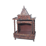 Brown Traditional Sheesham Plank Jaali Mandir,