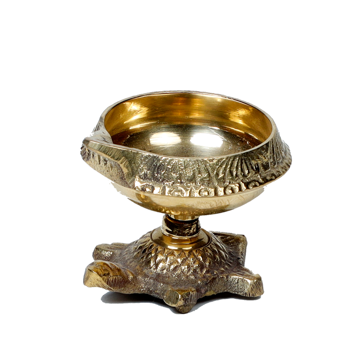 Brass Kubera Diya Tortoise - 1.5 × 2 Inches