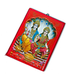 Lord Vishnu And Goddess Lakshmi Photo Frame - 7 x 5 Inches | For Pooja Temple And Home Decor