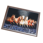 7 Running Vastu Shastr White Horse Photo Frame - 22 × 30 Inches | For Home Decor And Gifts