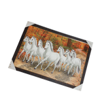 7 Running Vastu Shastr White Horse Photo Frame - 22 × 30 Inches | For Home Decor And Gifts
